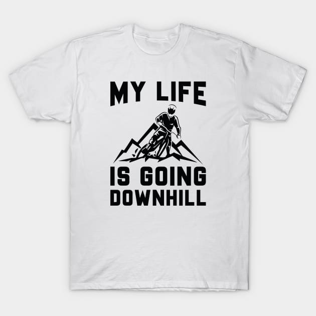 Downhill Mountain Biking T-Shirt by LuckyFoxDesigns